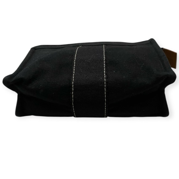 HERMÈS Cosmetic Pouch Toile Fourre-Tout Make Up Bag Black Canvas - Picture 9 of 13